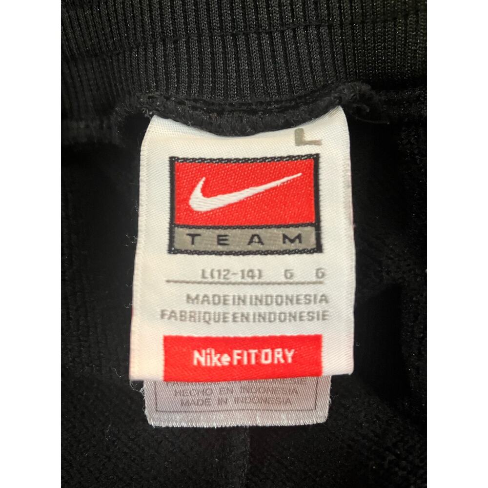 Nike Fit Dry Women's Black w/ White Stripe Sweatpants Pull-On W/Zip Pocket SZ L - Picture 10 of 12